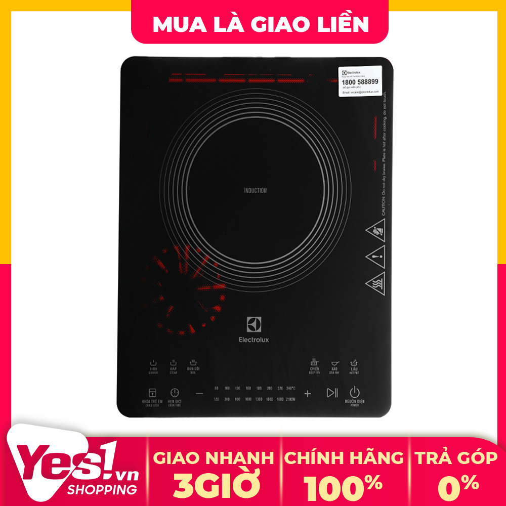 Bếp từ electrolux etd42skr - công suất 2100w tự ngắt khi bếp nóng quá tải khoá bảng điều khiển - bảo hành chính hãng - voucher 10% lên đến 800k