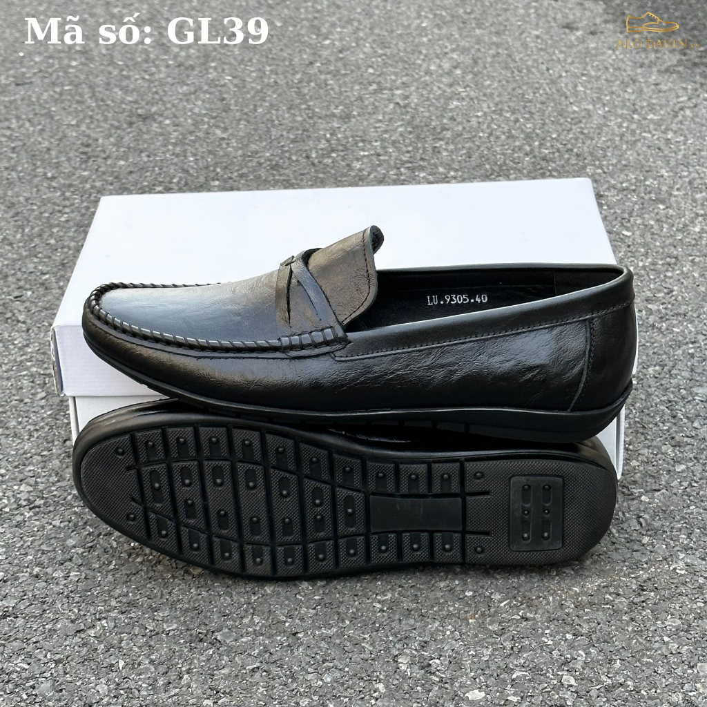 Giày lười nam Alo Davin Da Bò Cao Cấp GL39