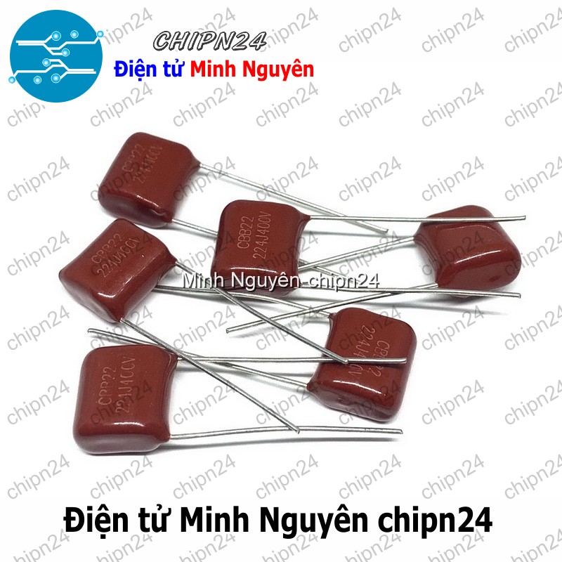 [5 con] (F230) Tụ CBB 400V 224J P=10mm (224 220nF 0.22uF) - HH001179