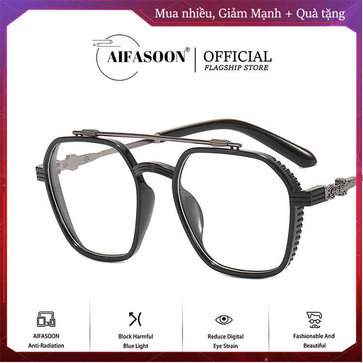 AIFASOON Kính Thời Trang Nam Kính đen Chùm đôi Kính Nam Viet Nam Kính Kim