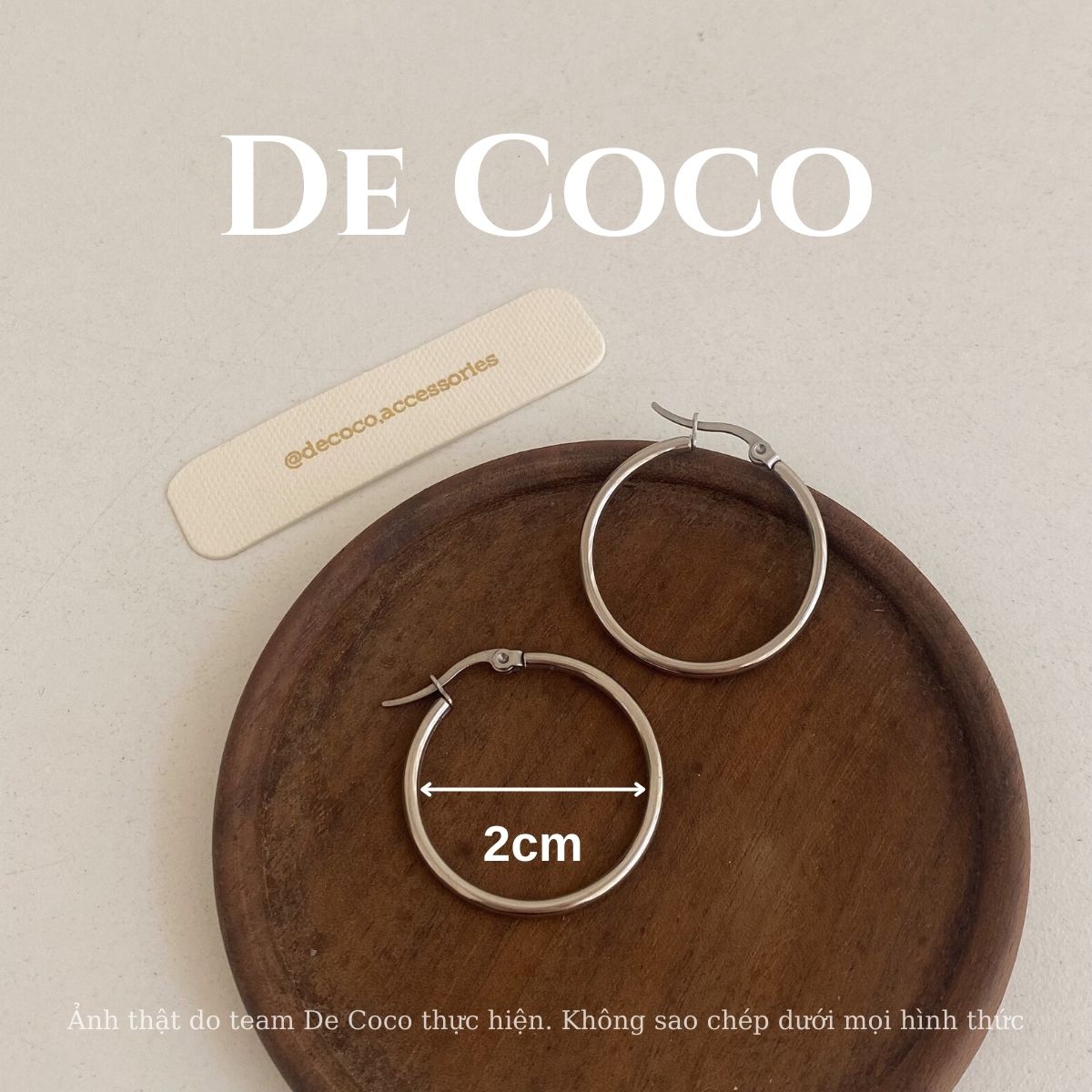 Khuyên tai thép y tế hình tròn Dome De Coco