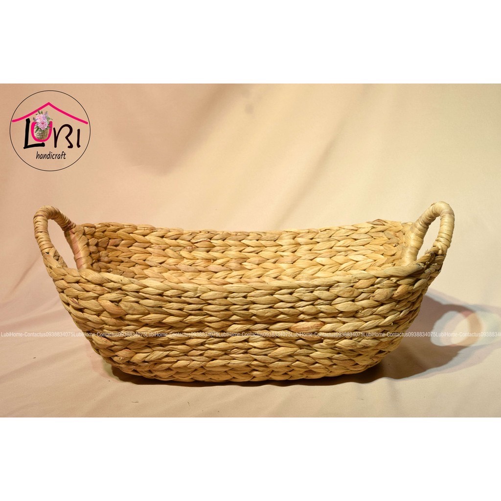 [Lubi Home] - Giỏ đựng đồ đan lục bình oval xinh xắn