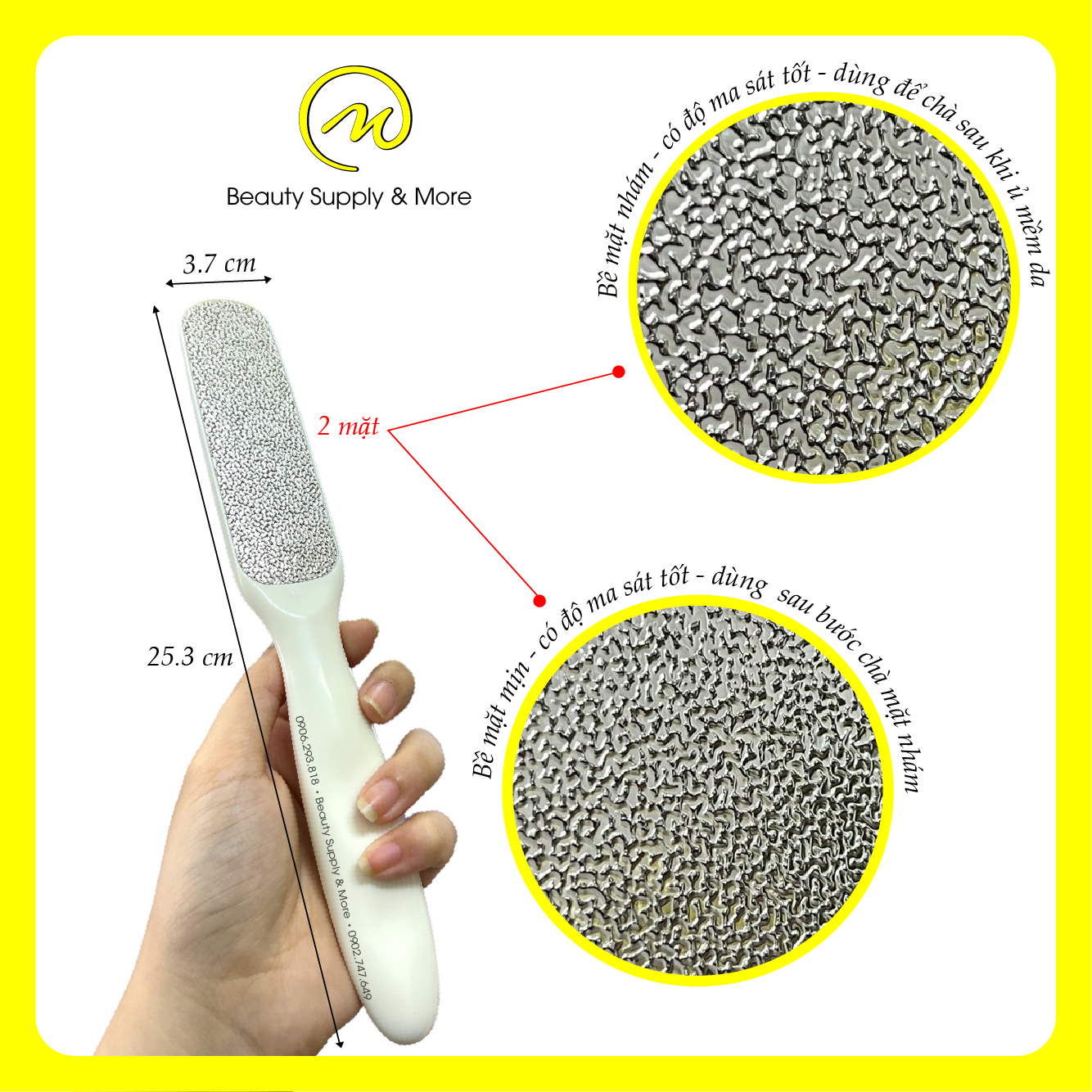 Cây chà gót chân nhôm Hàn Quốc 2 mặt