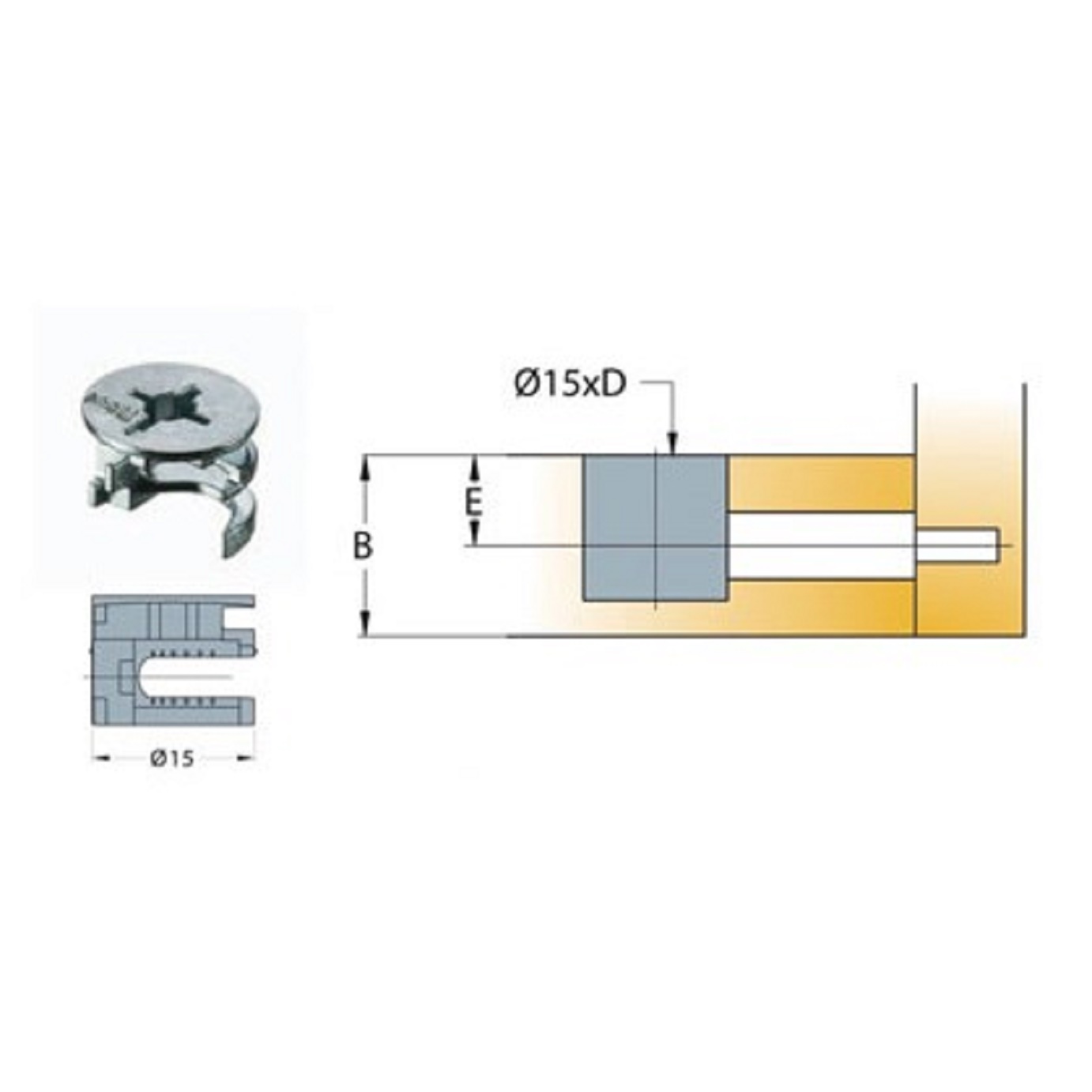 100 con ốc liên kết ván ghép tủ 17mm trở lên.