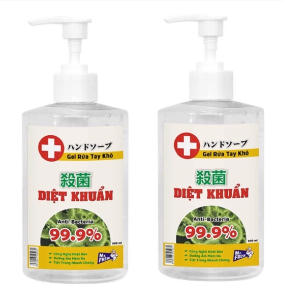Gel rửa tay khô diệt khuẩn Mr.Fresh 500ml (vòi nhấn)