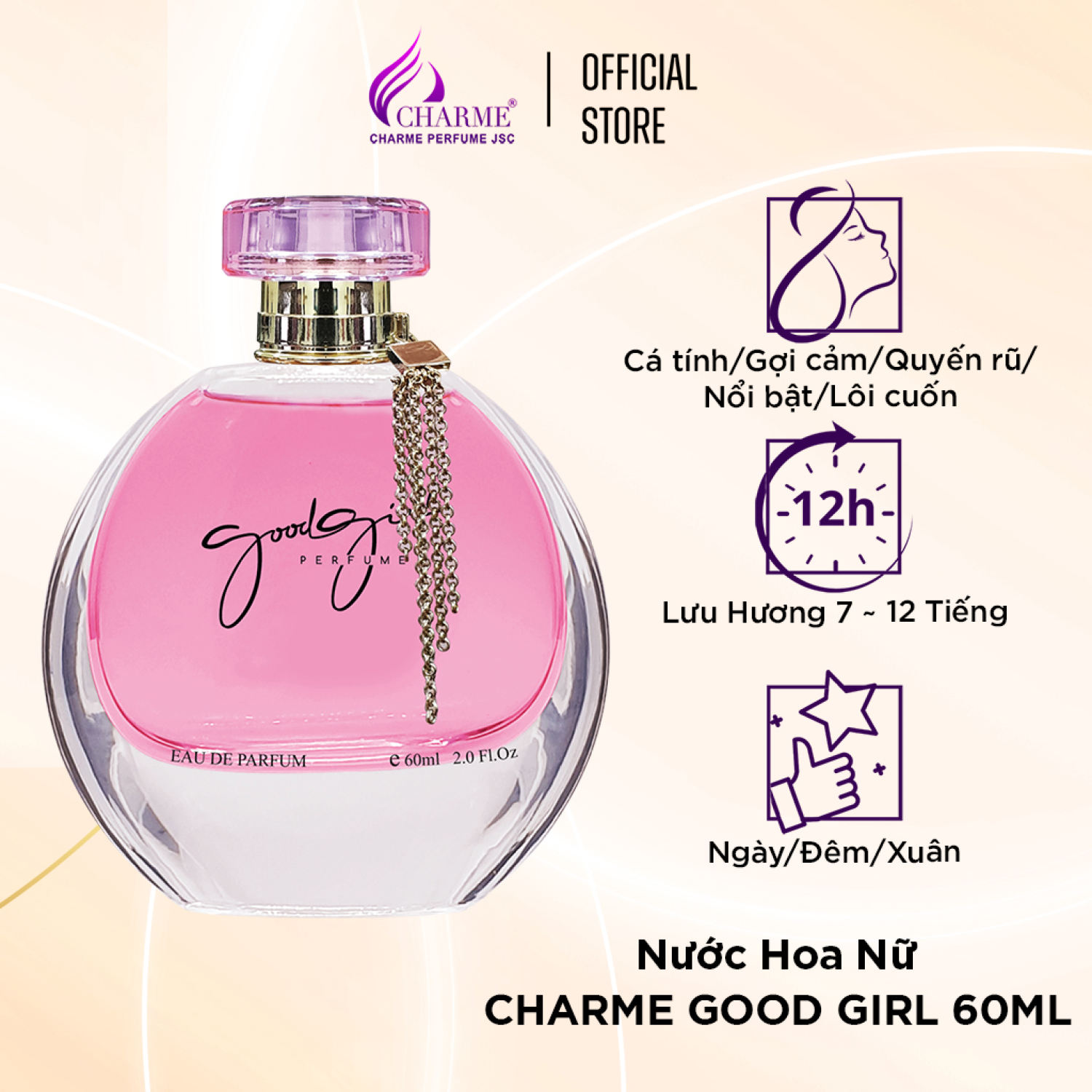 Nước hoa Charme Good Girl 60ml hàng chính hãng cá tính, gợi cảm, quyến rũ, nổi bật và lôi cuốn