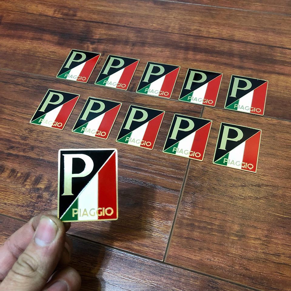 LOGO CHỮ P ĐỘ XE VESPA LOẠI MỎNG