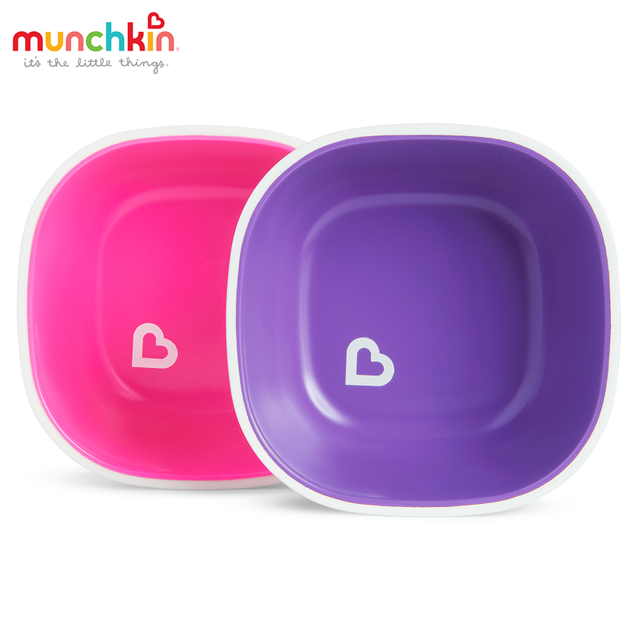 Bộ 2 bát chống trượt Munchkin (hồng - tím) MK11466