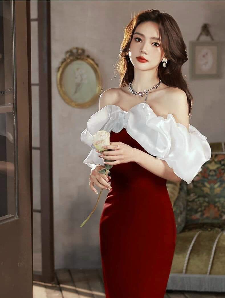 ĐẦM BODY TRỄ VAI PHỐI BÈO CÓ MÚT