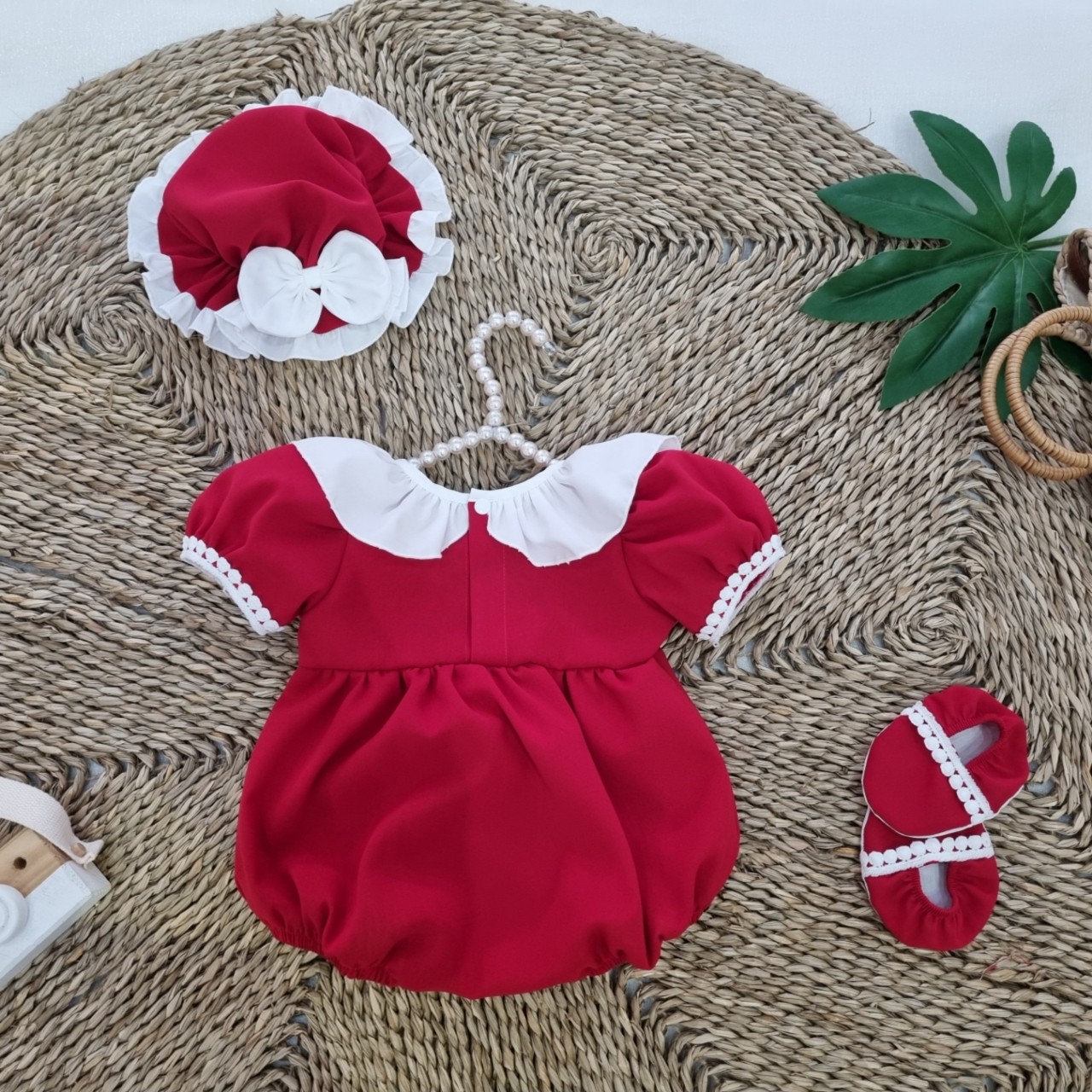 Bodysuit đỏ Tết cho bé gái sét 3 món size ss-13kg