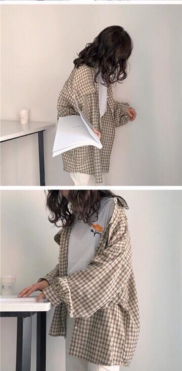 Áo sơ mi kẻ caro uzzang form rộng ( áo sơ mi oversize nam nữ dài tay)