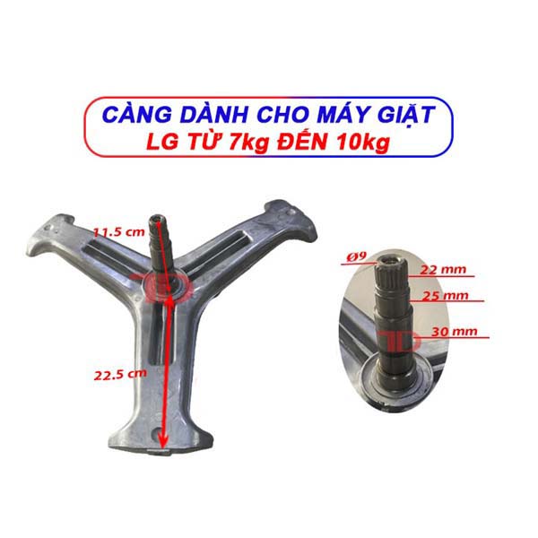Trục càng ba chạc dành cho máy giặt lg 7kg 8kg 9kg 10kg lồng ngang - điện lạnh thuận dung