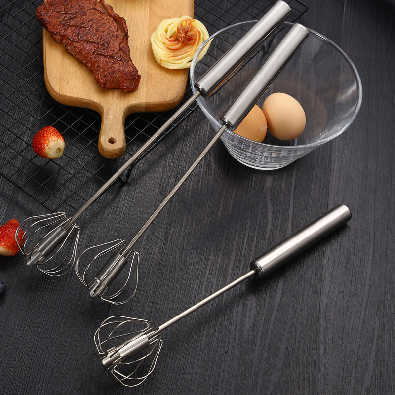 Cây Đánh Trứng Inox Trục Tự Xoay, Dụng Cụ Đánh Bột Có Trục Lò Xo Xoay 360 Độ Tự Động Nhỏ Gọn LAZY LIFE STORE