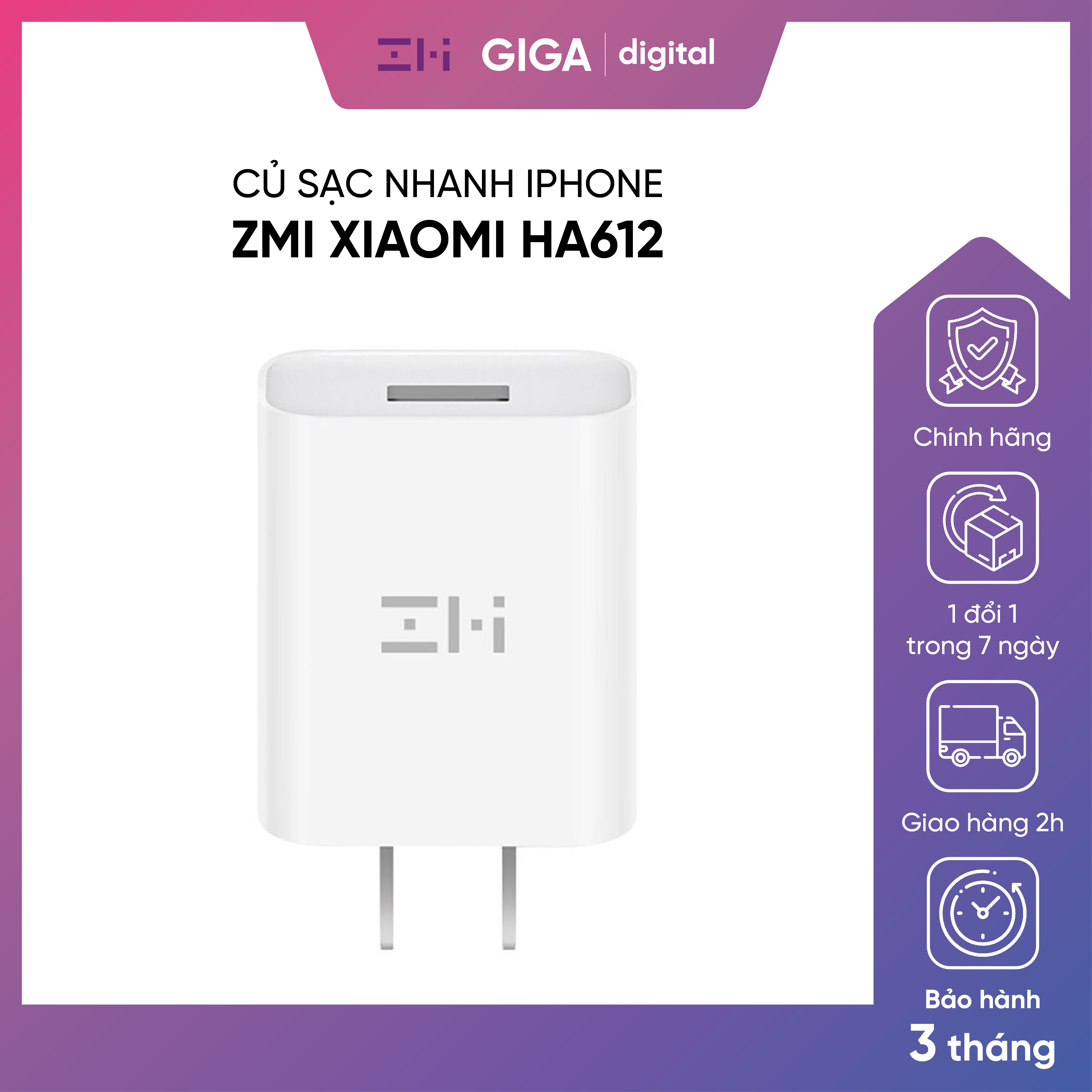 [HCM] Củ sạc nhanh 18W Zmi xiaomi HA612 cho Iphone