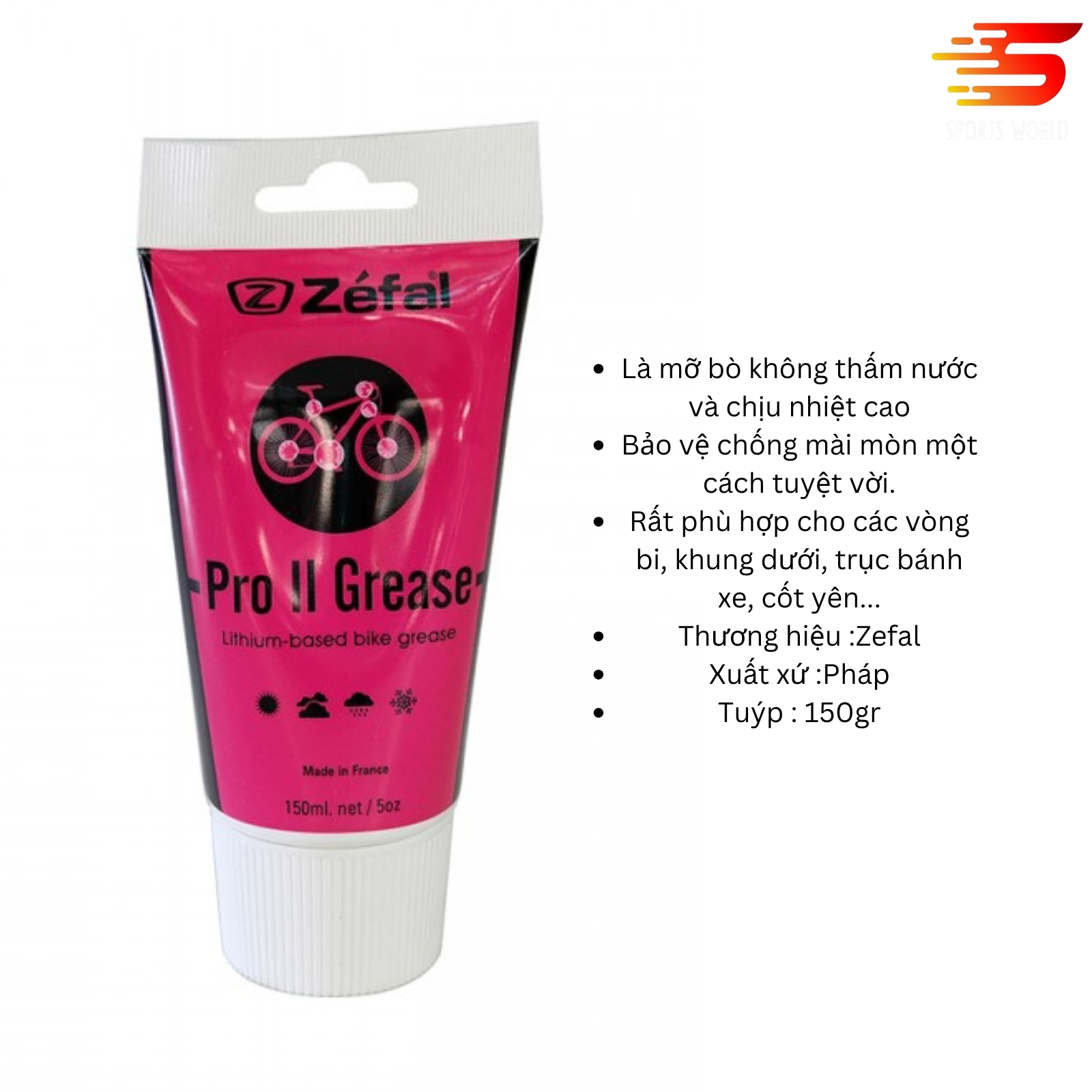 Mỡ Bò ZEFAL PRO II GREASE (Tuýp 150gr) hàng nhập khẩu từ Pháp