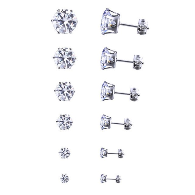 Bông tai titan đá pha lê sáng chíu 4mm ĐV: 2 chiếc BT01