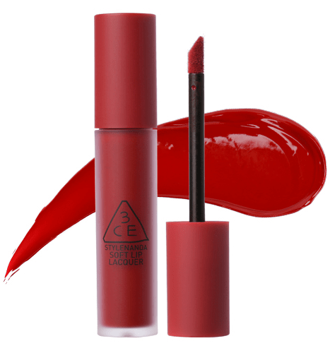 3CE soft lip lacquer red cold change mode lipstick