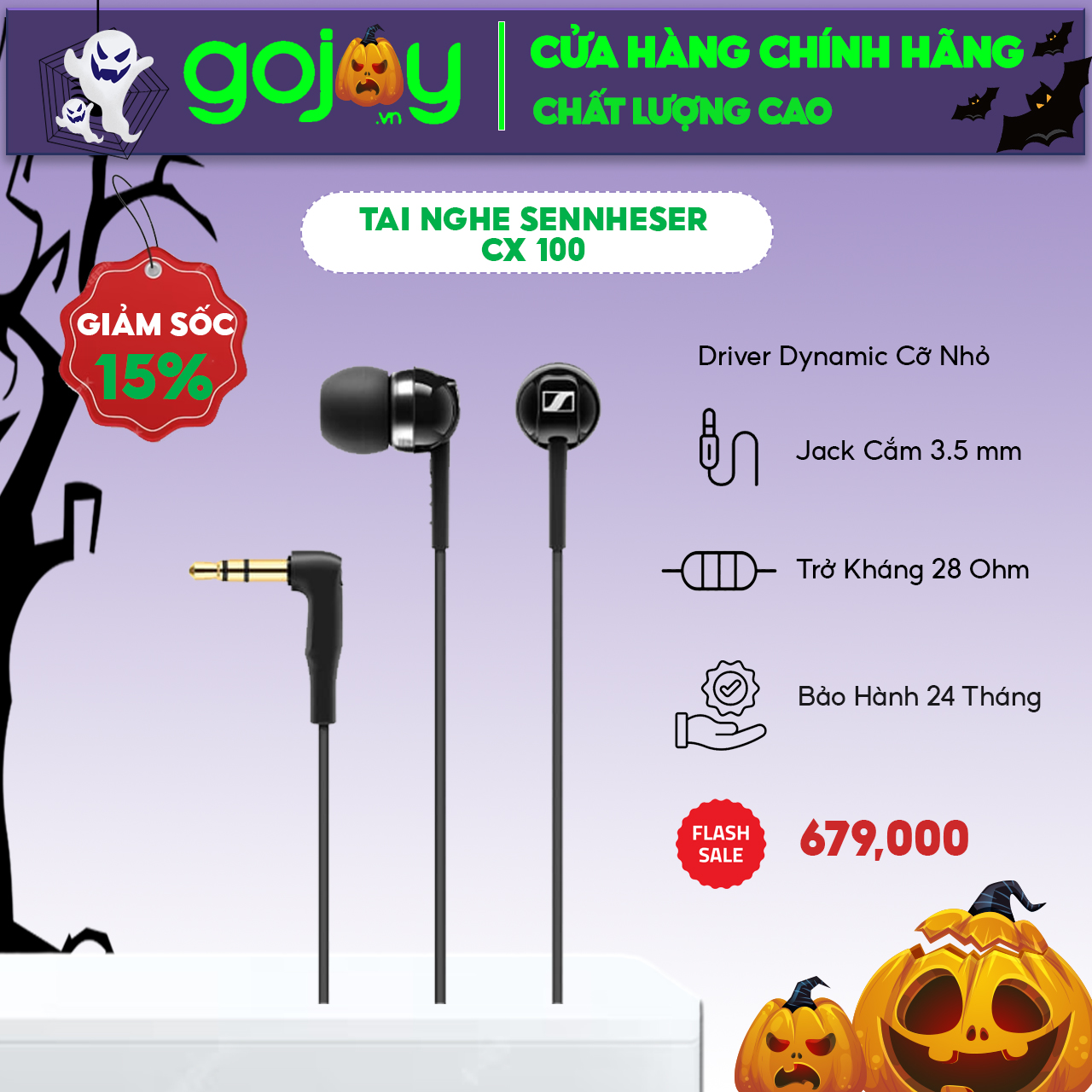 Tai nghe sennheiser cx 100 black - bảo hành chính hãng 2 năm