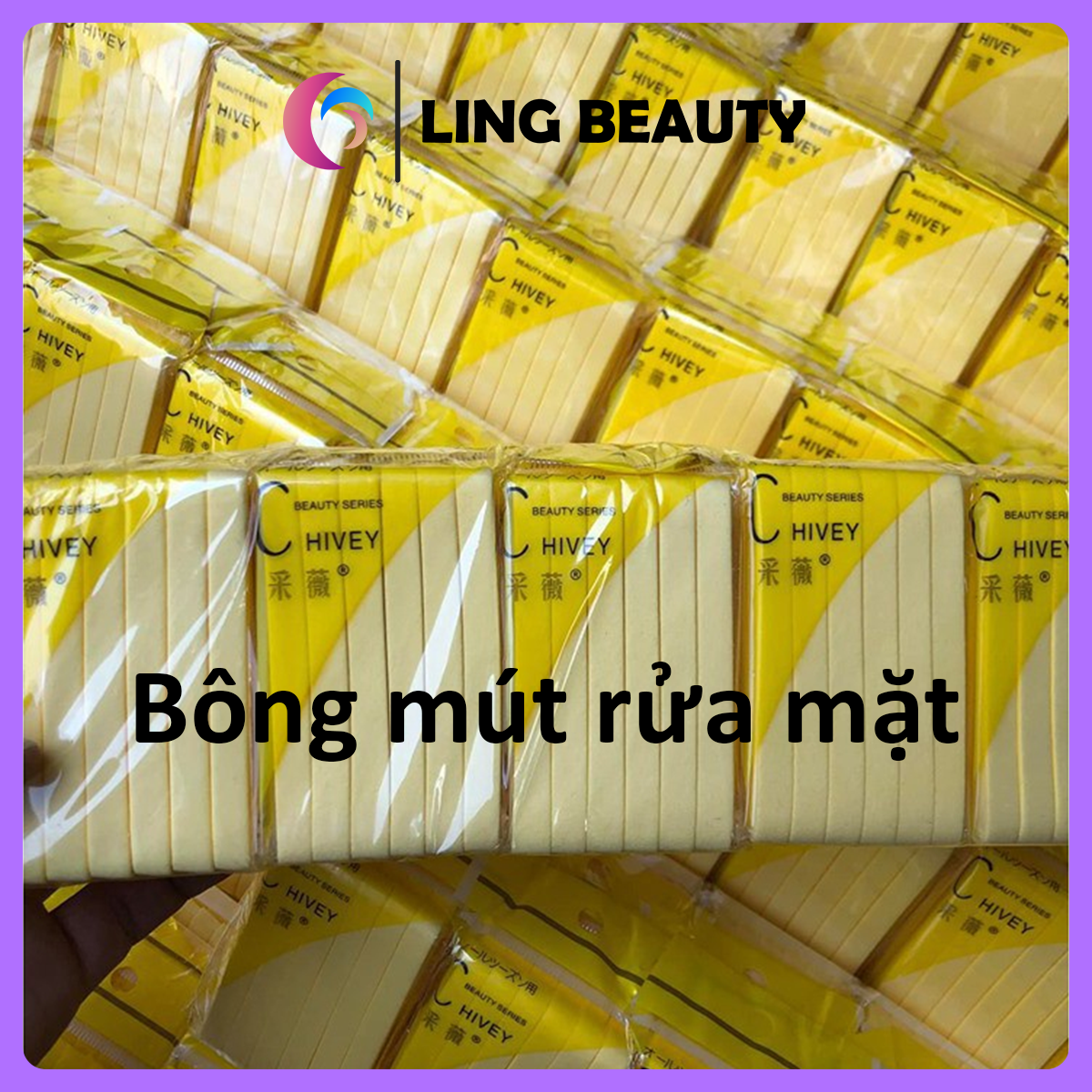 Bông mút rửa mặt bọt biển Chivey, mút rửa mặt bọt biển Nhật Bản