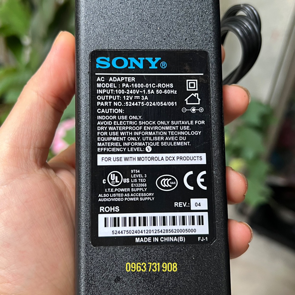 Adapter nguồn 12V 3A chuẩn Sony