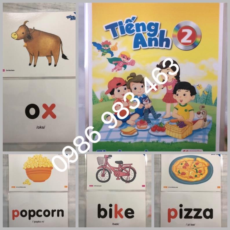 Bộ 72 Thẻ Flashcard Tiếng anh lớp 2 - macmillan- ép plastics