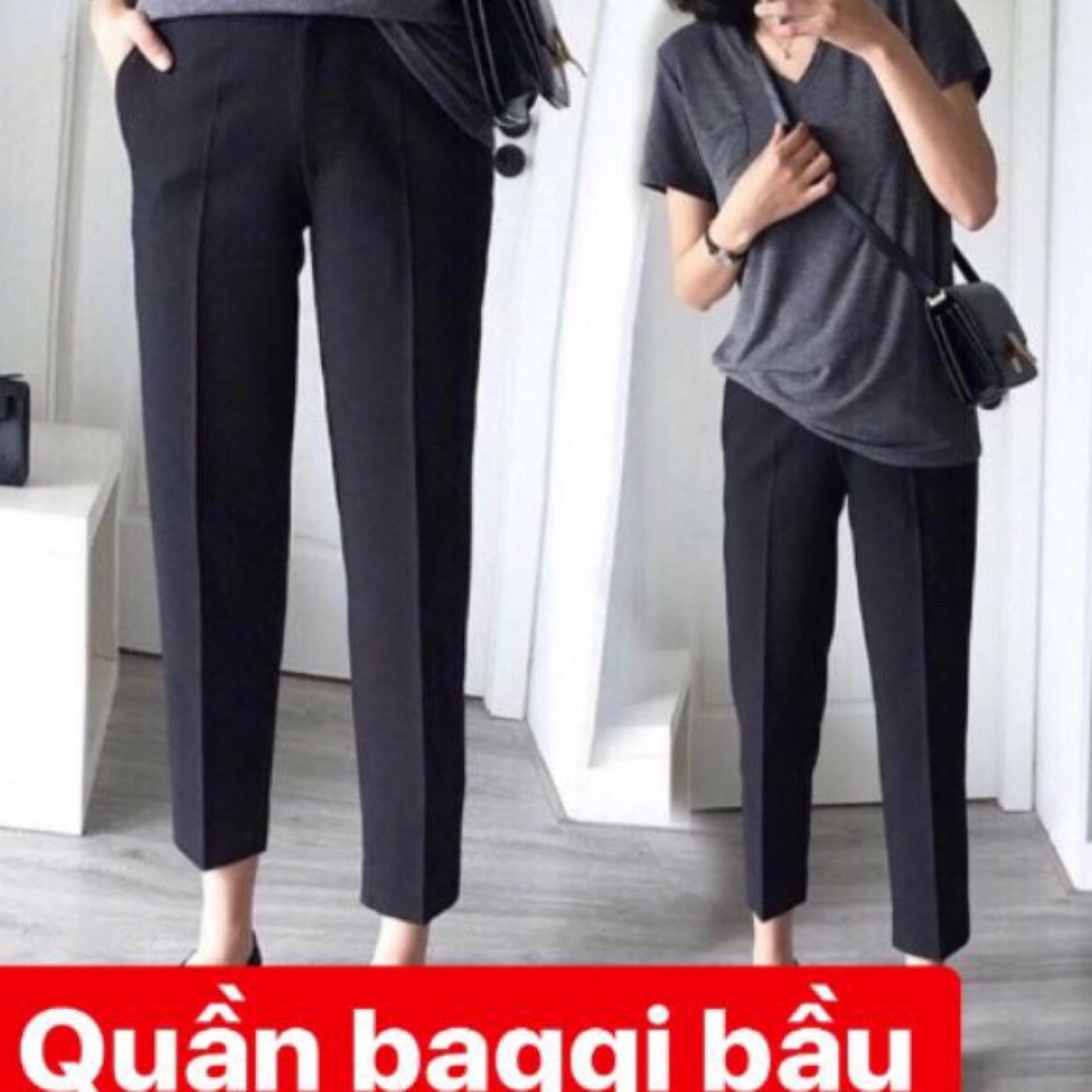 Quần vải bagi bầu,dáng công sở ,phom chuẩn