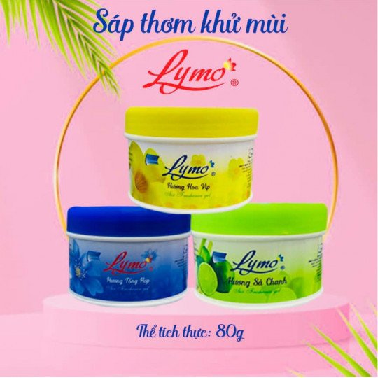 Sáp thơm phòng khử mùi lymo hủ Lớn 220g - Sáp Khử Mùi phòng ngủ nhà vệ sinh toilet ô tô với 3 mùi hương tự nhiên 220g