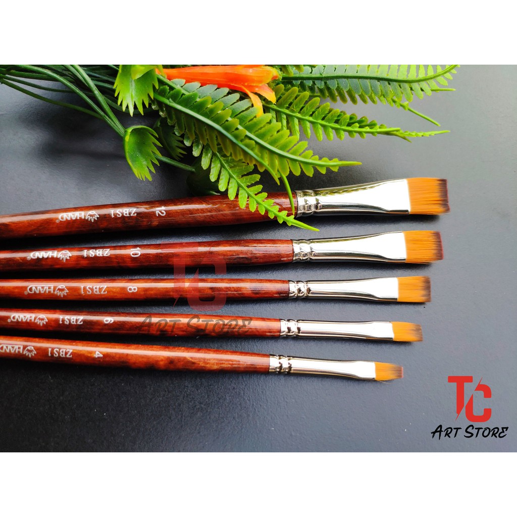 Cọ Vẽ Đầu Dẹp Hand Zbs1 (Số 4 Đến 12)