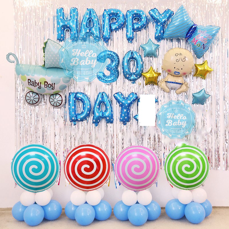 Set bóng trang trí tiệc đầy tháng cho bé yêu