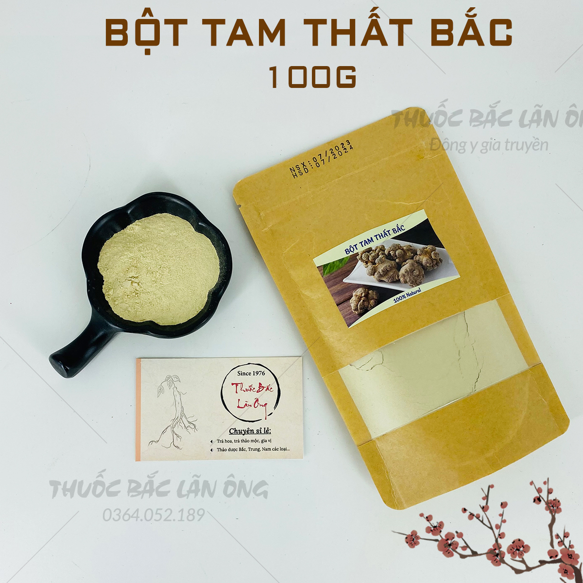 Bột tam thất bắc nguyên chất 100g