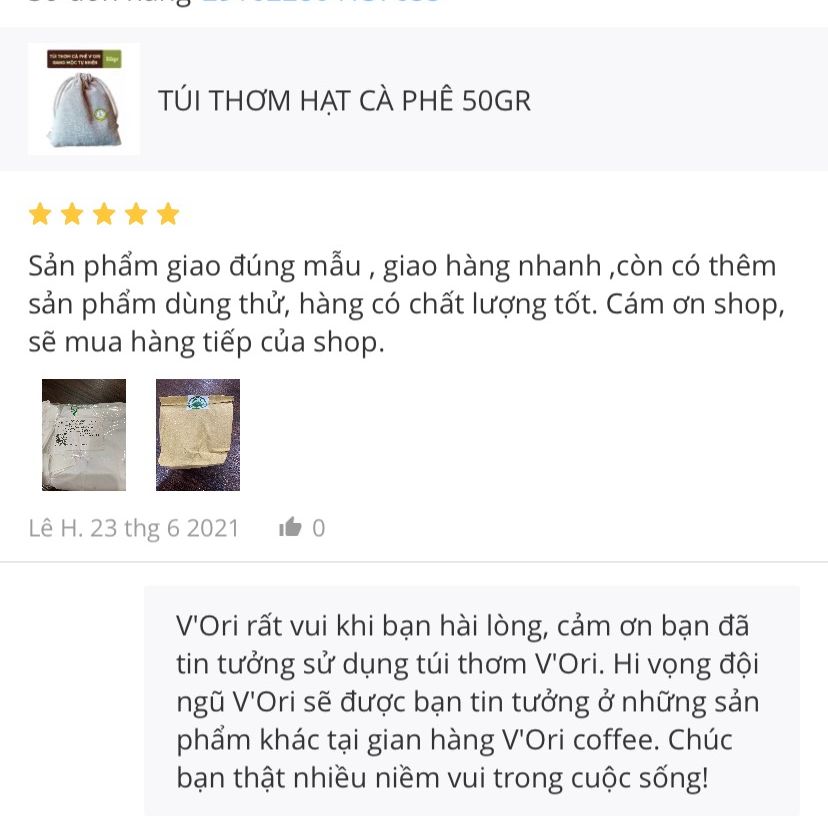 TÚI THƠM HẠT CÀ PHÊ 50GR
