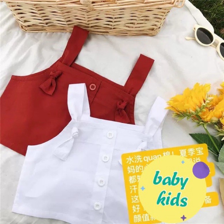Set Áo Dây Croptop Quần Lửng Cho Bé Gái