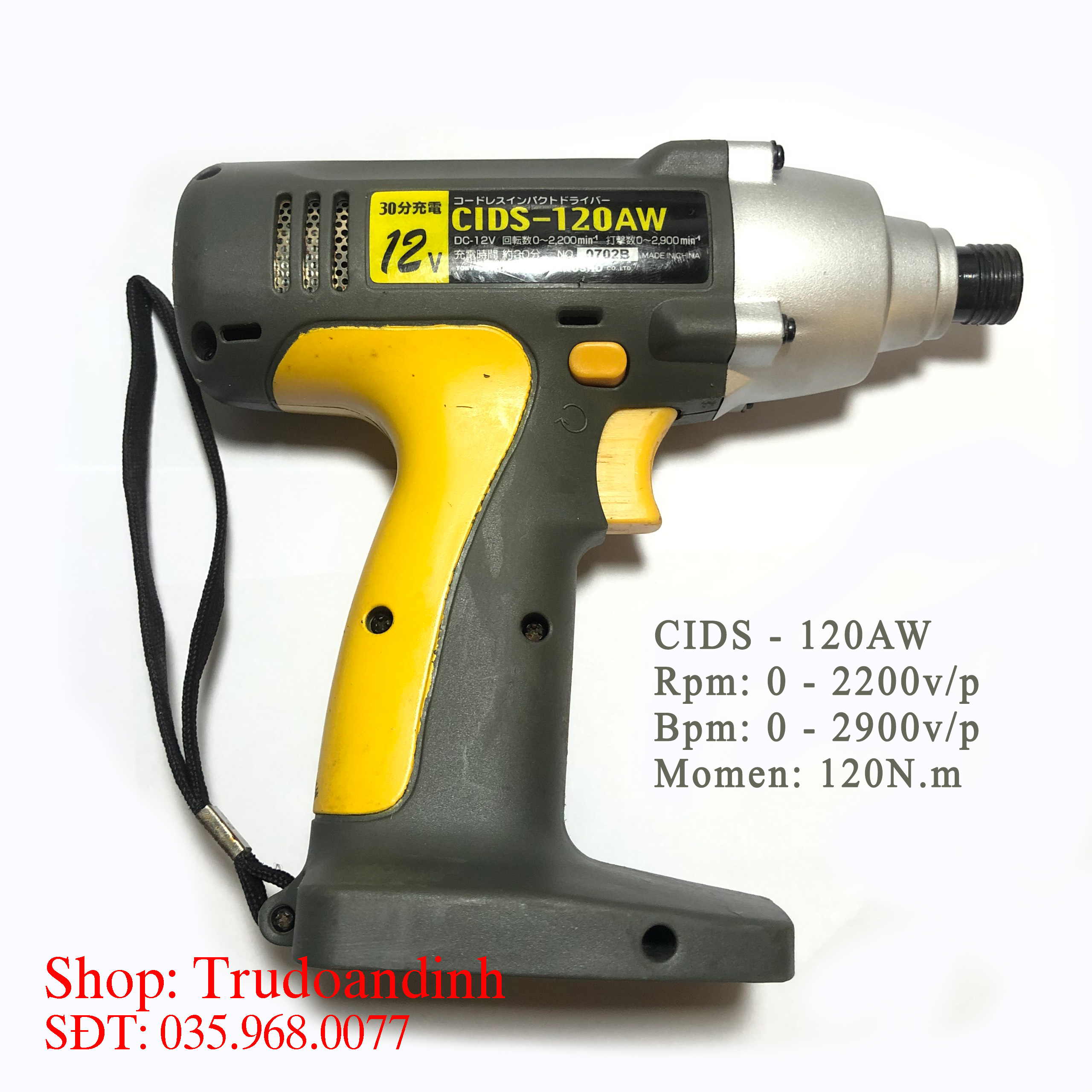 Máy bắt vít Cids 12v + pin 4AH mới 100%