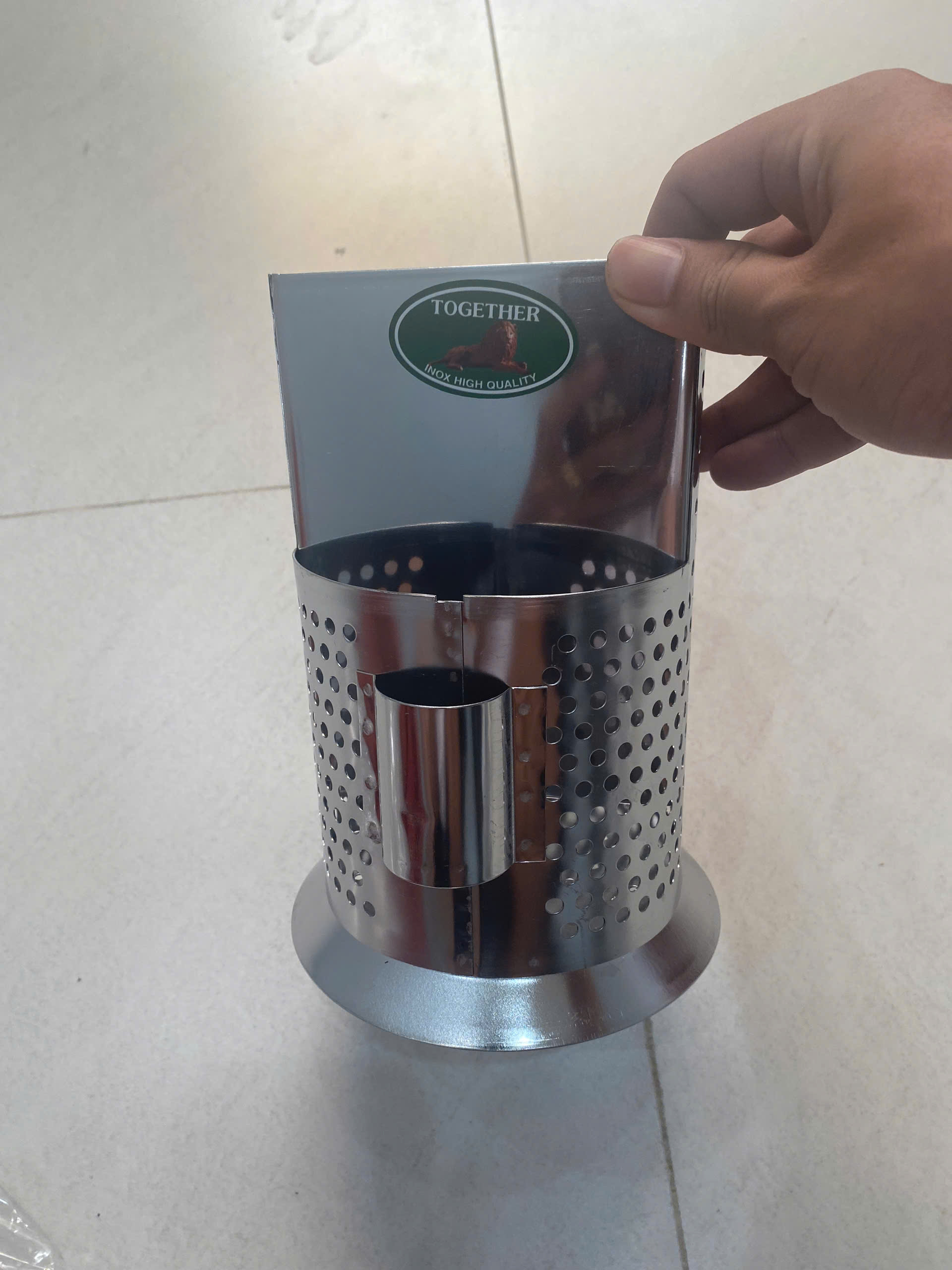 Ống Đựng Đũa Muỗm inox 2 Ngăn Tiện Lợi