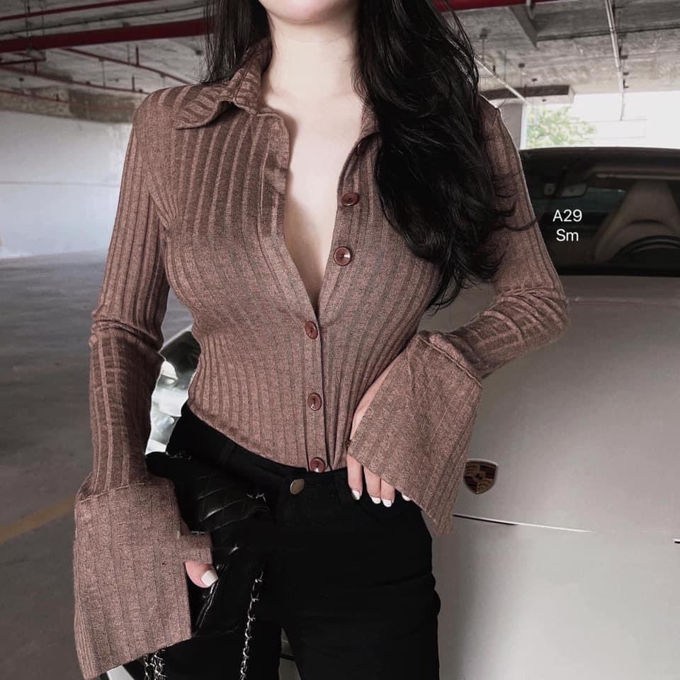 Áo sơ mi gân bự tay dài siêu sang chảnh 74 265