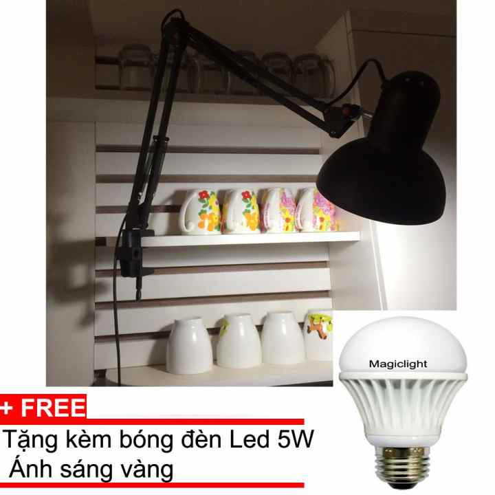 Đèn học kẹp bàn bảo vệ mắt - Thị lực Magiclight MG01 + Tặng 1 bóng LED 5W ánh sáng vàng