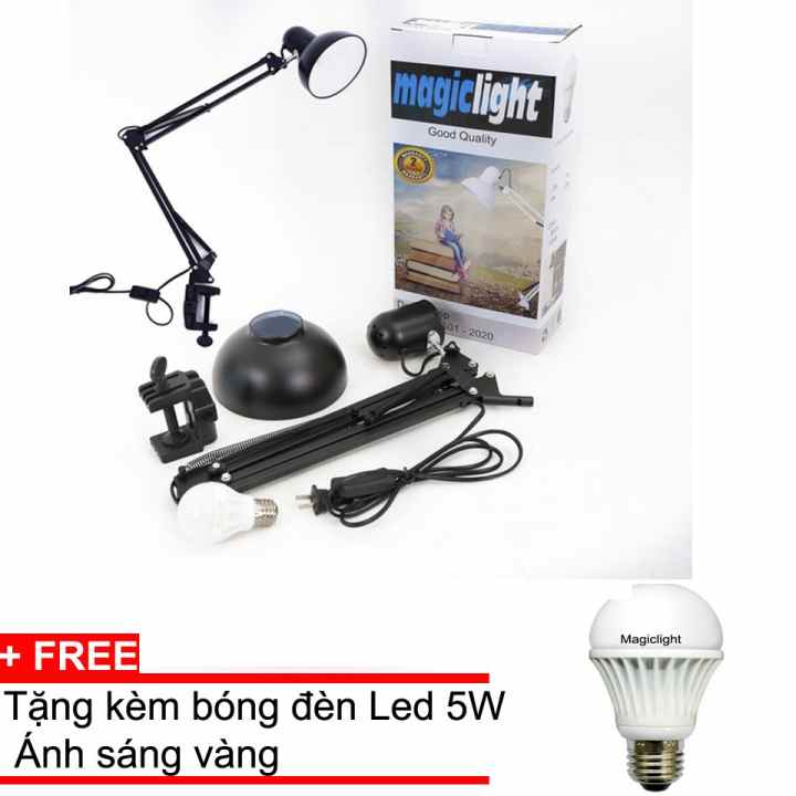 Đèn học kẹp bàn bảo vệ mắt - Thị lực Magiclight MG01 + Tặng 1 bóng LED 5W ánh sáng vàng