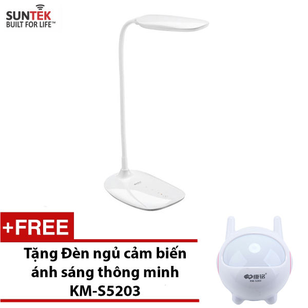 Đèn LED để bàn thông minh SUNTEK KM-S053 + Tặng kèm Đèn ngủ cảm biến ánh sáng KM-S5203 trị giá 99.000đ