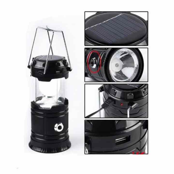 Đèn LED năng lượng mặt trời 3 trong 1 JH-5800T(Đen) + Tặng kèm Đèn ngủ cảm biến ánh sáng KM-S5211 trị giá 99.000đ(Đen)