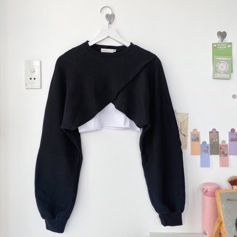 Sét 3 món áo vắt chéo croptop + áo 2 dây + quần bom