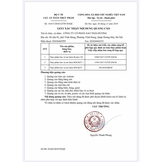Rocket 1h - Hộp 6 viên