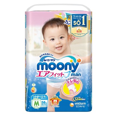 [HCM]Tã quần cao cấp Moony M - 58 miếng (6-11kg)
