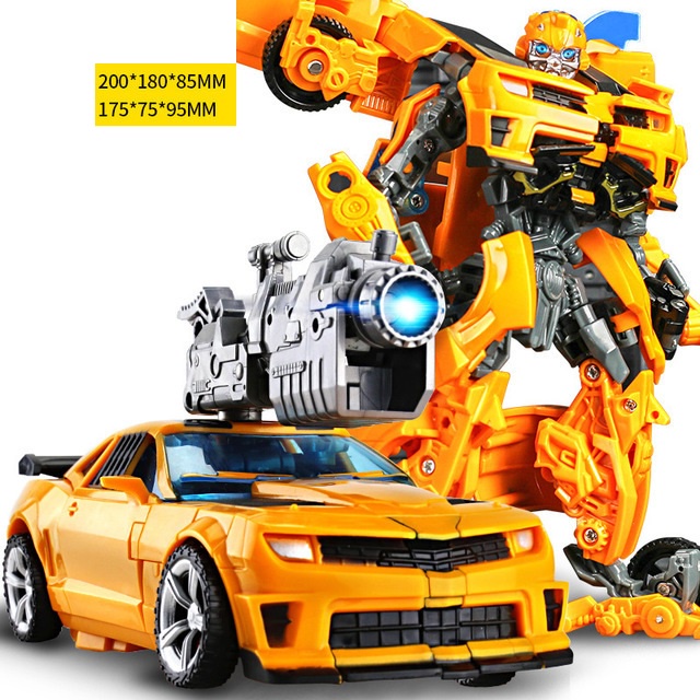 Robot biến hình siêu nhân transformer optimus prime bumblebee xe ô tô lắp ráp cho bé GonGin