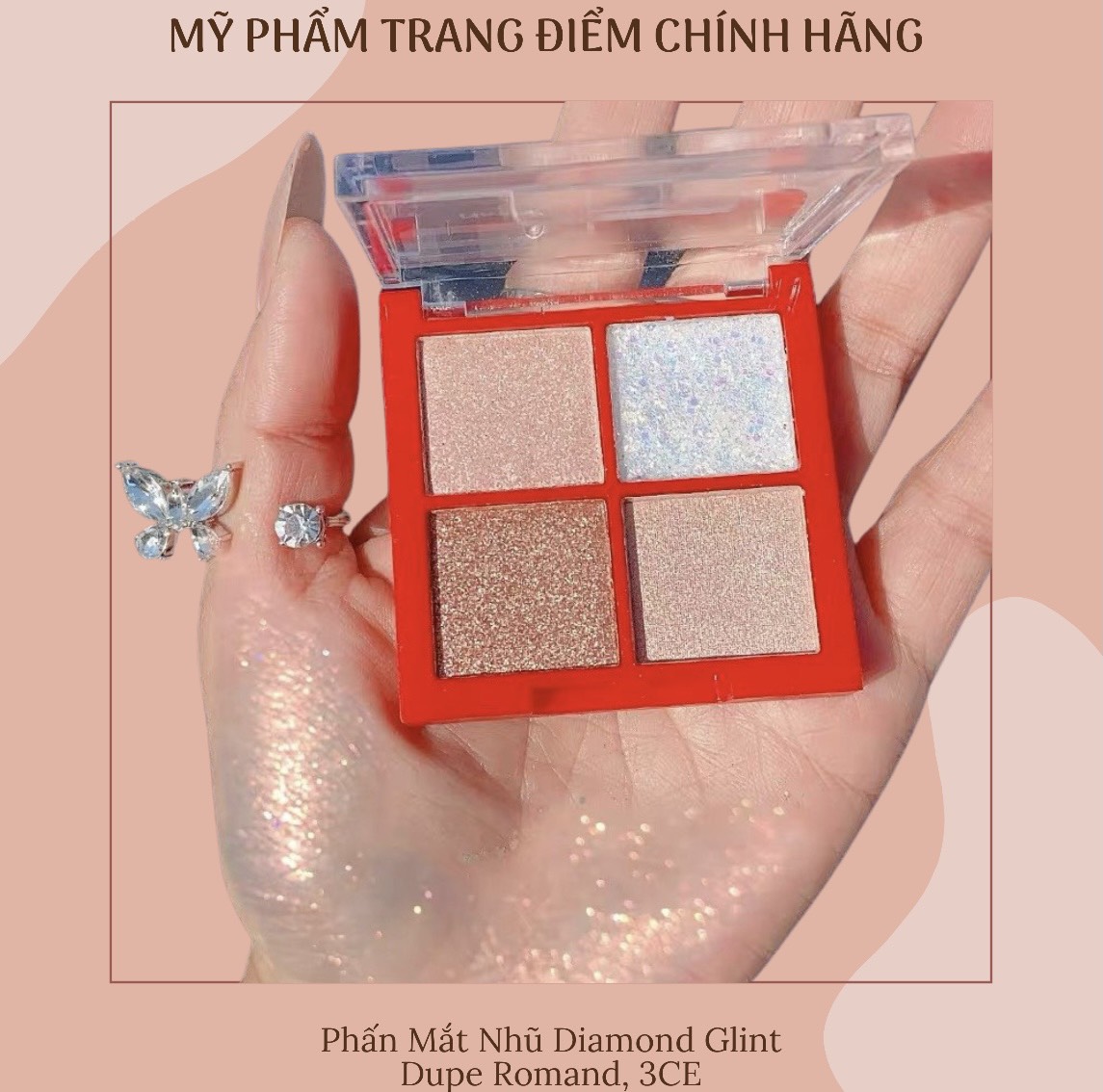 Phấn Mắt Nhũ Mini Diamond Dupe Romand, 3CE