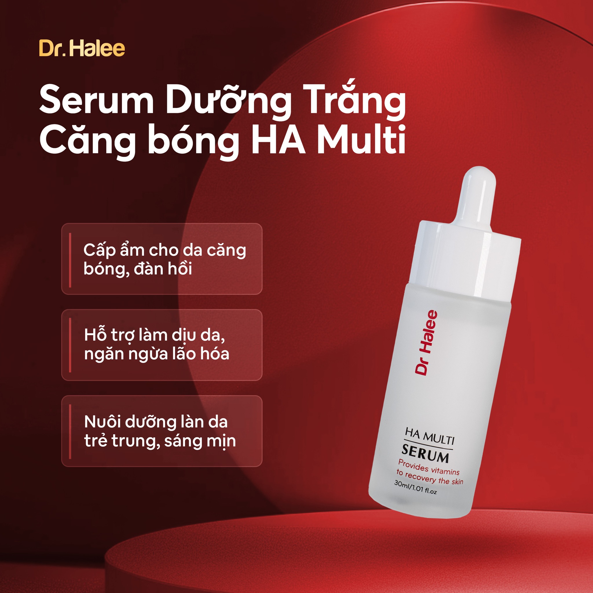 Combo Kem Ruby Lựu Đỏ Ban Đêm Dr Halee Và Serum Dưỡng Trắng HA Multi