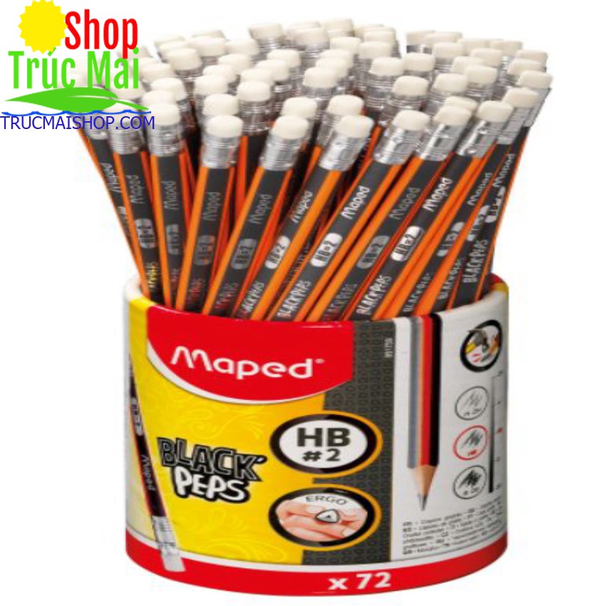 Bút chì gỗ maped HB=2 chính hãng (1 cái)