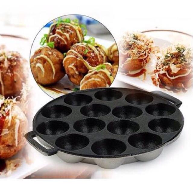 ( có video hướng dẩn ) Khuôn làm bánh bạch tuộc 14 lỗ Nhật Bản Takoyaki chống dính cao cấp
