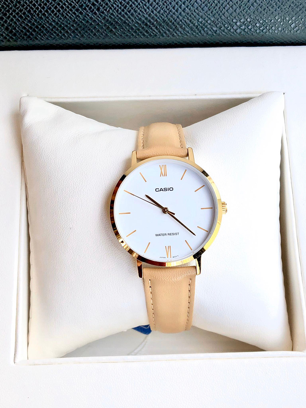 Đồng hồ nữ dây da Casio Anh Khuê LTP-VT01GL-7BUDF