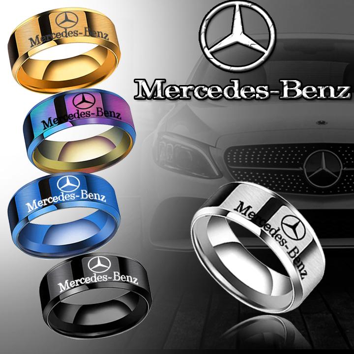 NHẪN INOX KHẮC MERCEDES-BENZ BẢNG TRƠN TO 8MM N649 - nhiều màu - chọn màu theo ý bạn - tặng hộp đựng xinh xắn