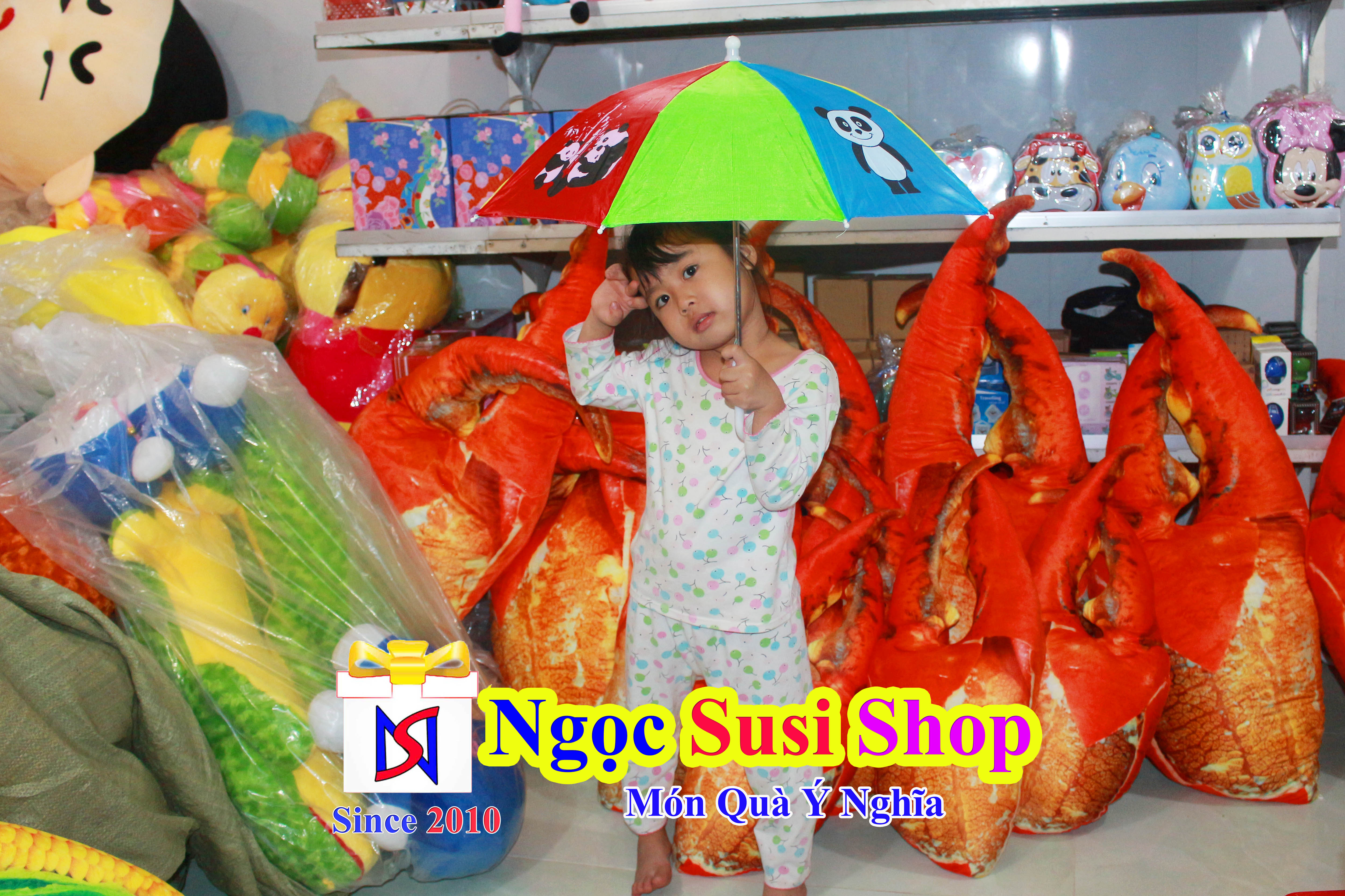 Cây Dù Gấu Trúc Nhiều Màu Cho Bé Siêu Cute